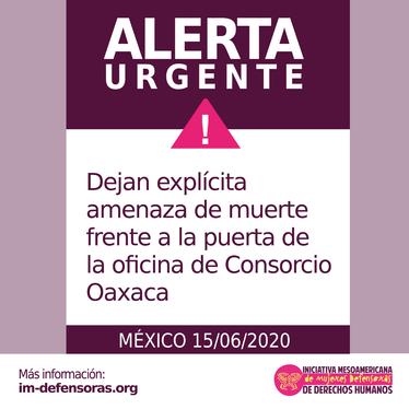 Dejan amenaza de muerte frente a oficina Consorcio Oaxaca