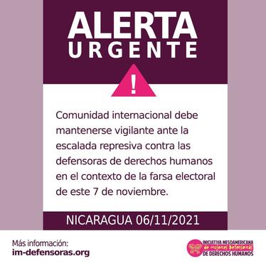 ALERTA URGENTE NICARAGUA ELECCIONES