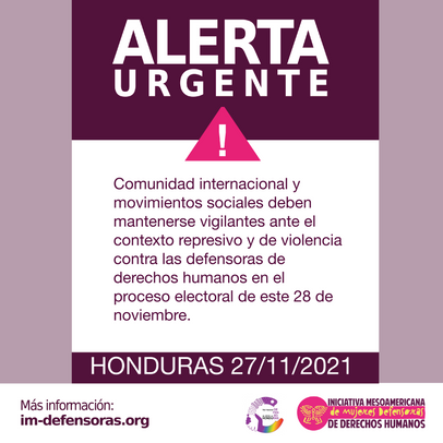 Alerta urgente Honduras - elecciones