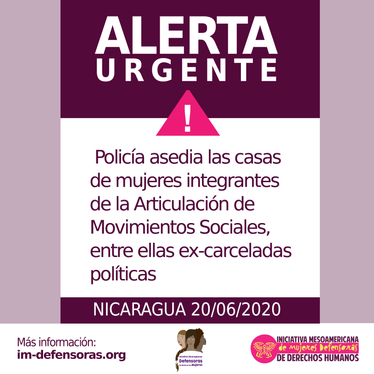 Alerta Urgente Nicaragua junio 20202